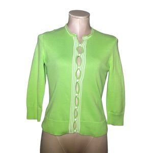 Lilly Pulitzer lime green cardigan. Size XS. Beautiful White buttons